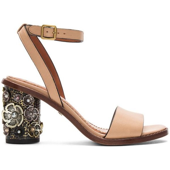 Coach Shoes - COACH Tea Rose Mid-Height Block Heel Sandal